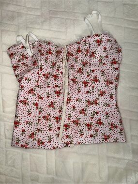Bella Venice Floral Rose Print Bustier Top